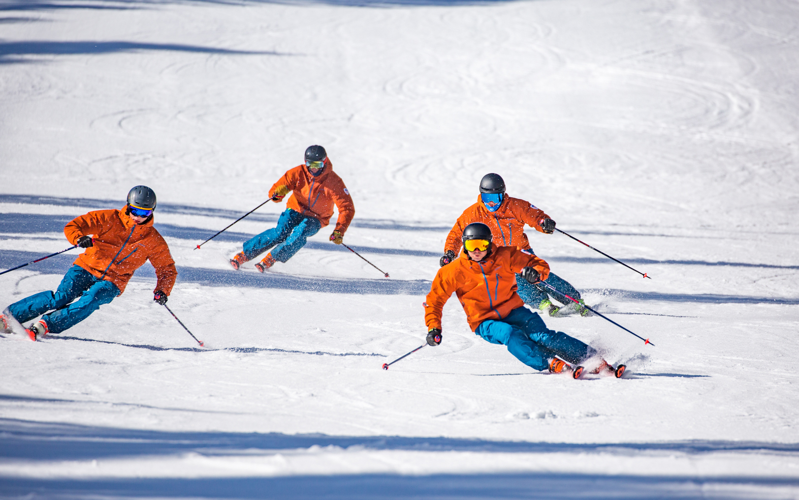 The PSIA Alpine Team skis at Demonstration Run at Interski 2019
