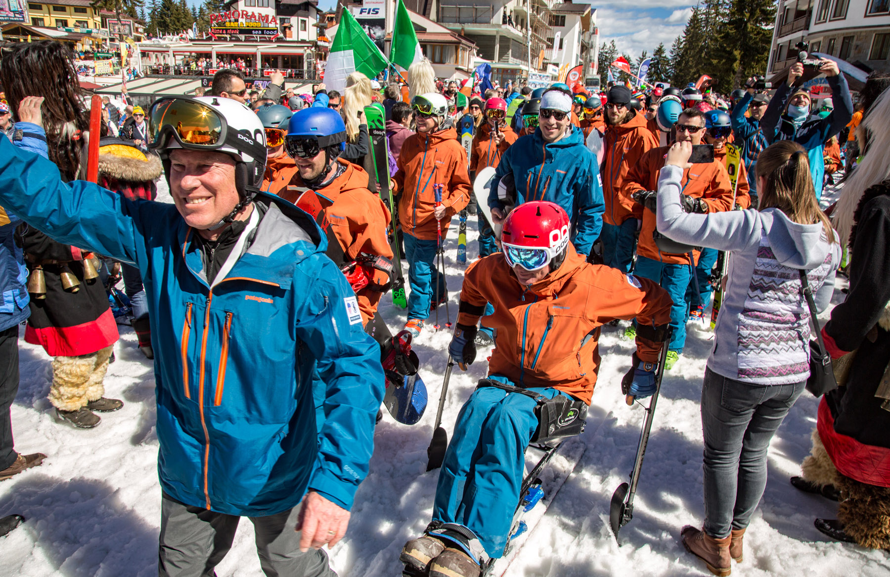 PSIA-AASI Chairman of the Board of Directors Ed Younglove at the Interski 2019 Opening Day Parade