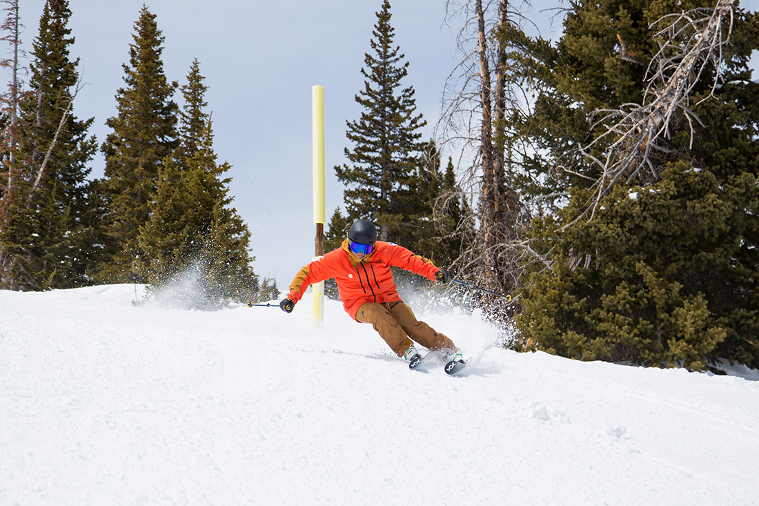 Brian Smith skis at Breckenridge, Colorado.